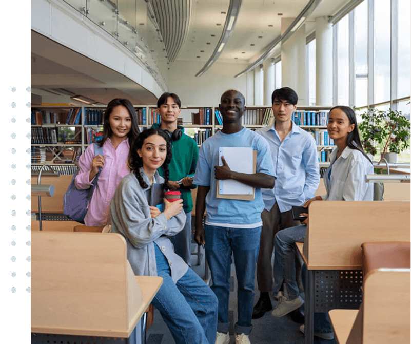 Students in library